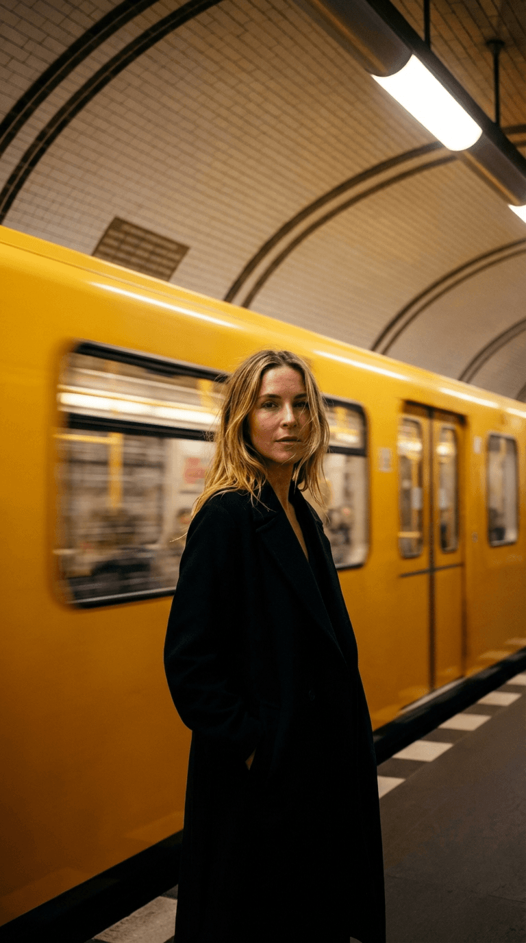 Urban Subway Street Photoshoot With Motion Blur And Warm Station Lighting