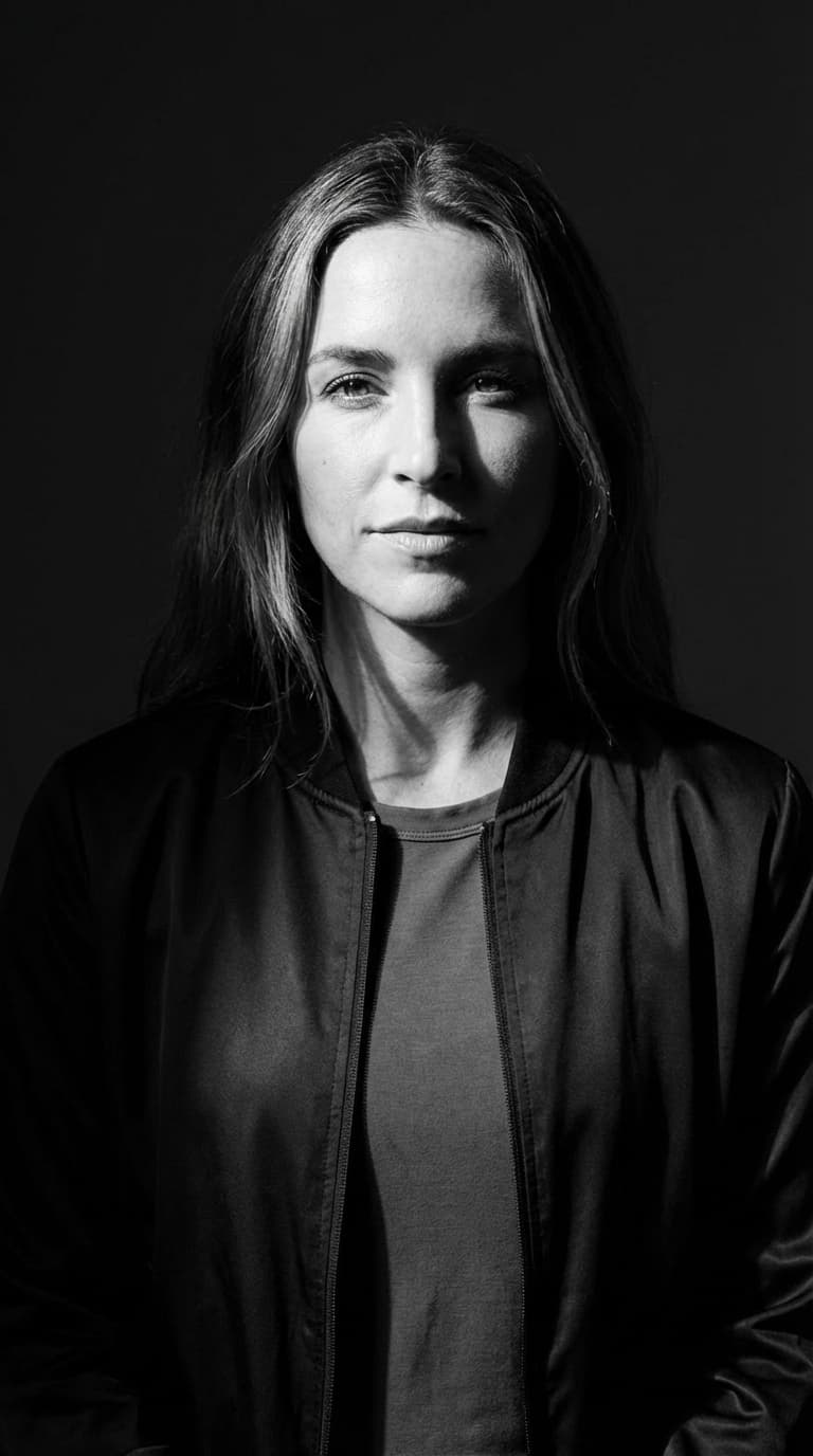 Black And White Dramatic Portrait With Moody Studio Lighting